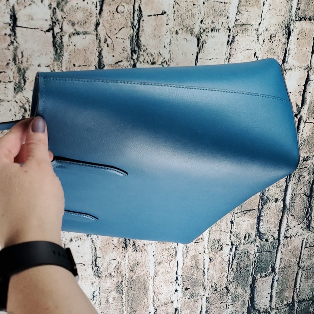 Kate Spade | Harper Peacock Blue Leather Tote Shoulder Bag - Picture 3 of 11